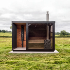 Large Outdoor Sauna with Built-In Shower