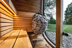 4 Person Black Cube Outdoor Sauna with Wi-Fi Heater Control