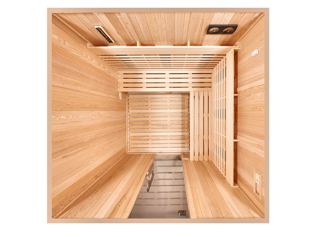 6 Person Square Indoor Infrared Sauna with Parallel Benches