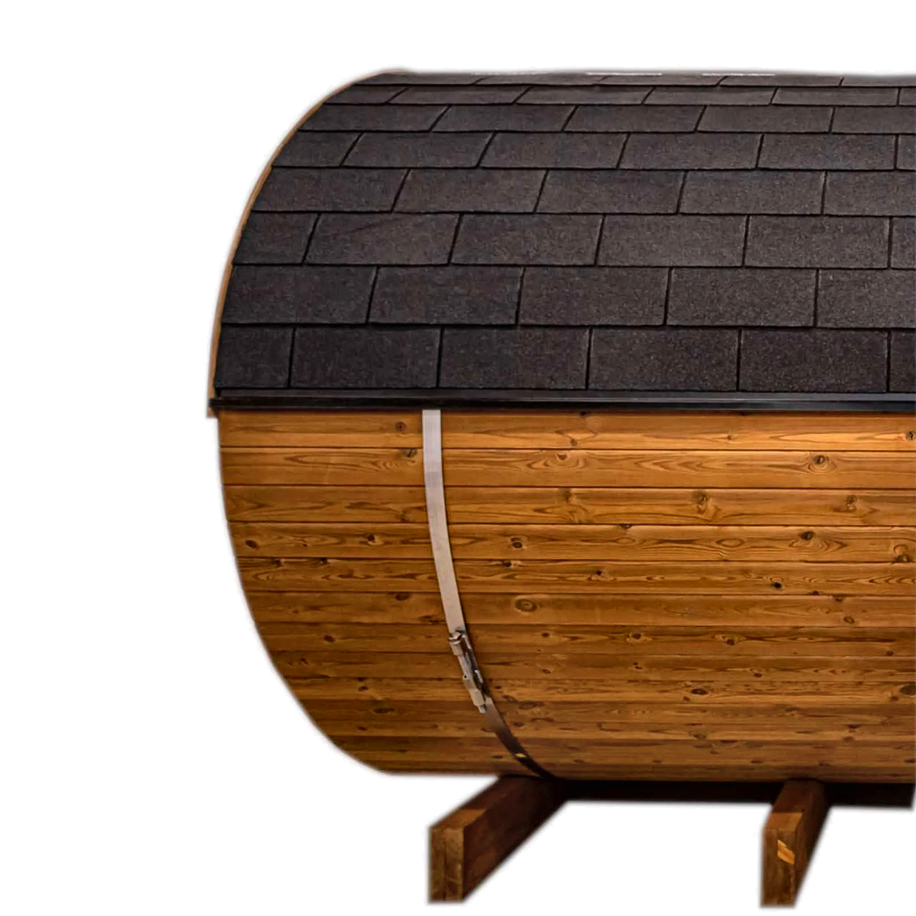 2–4 Person Compact Thermowood Barrel Sauna with Window