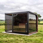 Large Outdoor Sauna with Built-In Shower