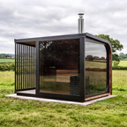Large Outdoor Sauna with Built-In Shower