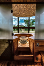 7 Person Panoramic Outdoor Sauna with Changing Room