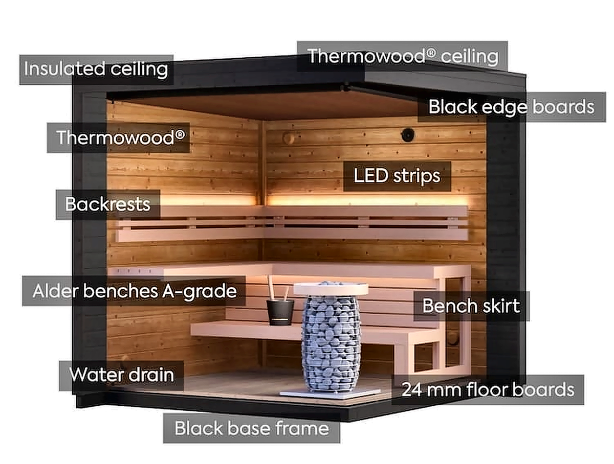 4–5 Person Compact Corner Outdoor Sauna