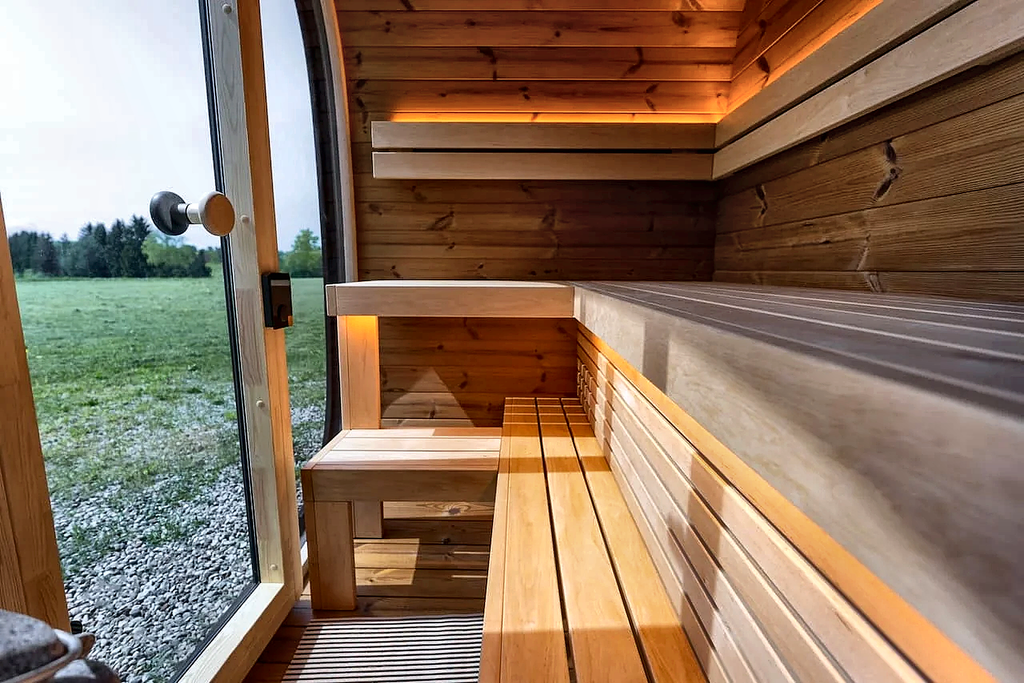 4 Person Black Cube Outdoor Sauna with Wi-Fi Heater Control