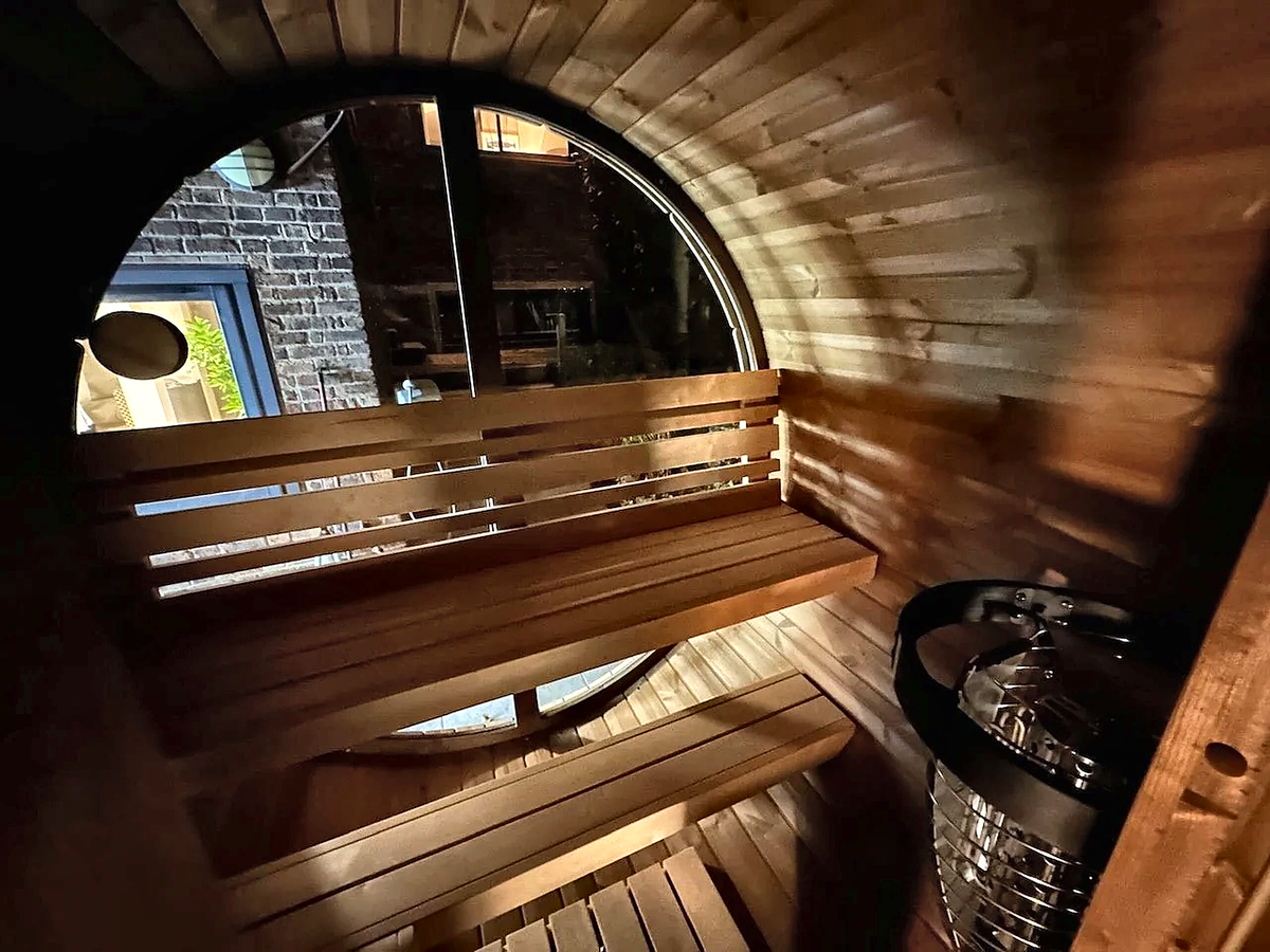 2–3 Person Thermowood Barrel Sauna with Custom Heating Options