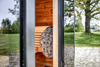 4 Person Black Cube Outdoor Sauna with Wi-Fi Heater Control