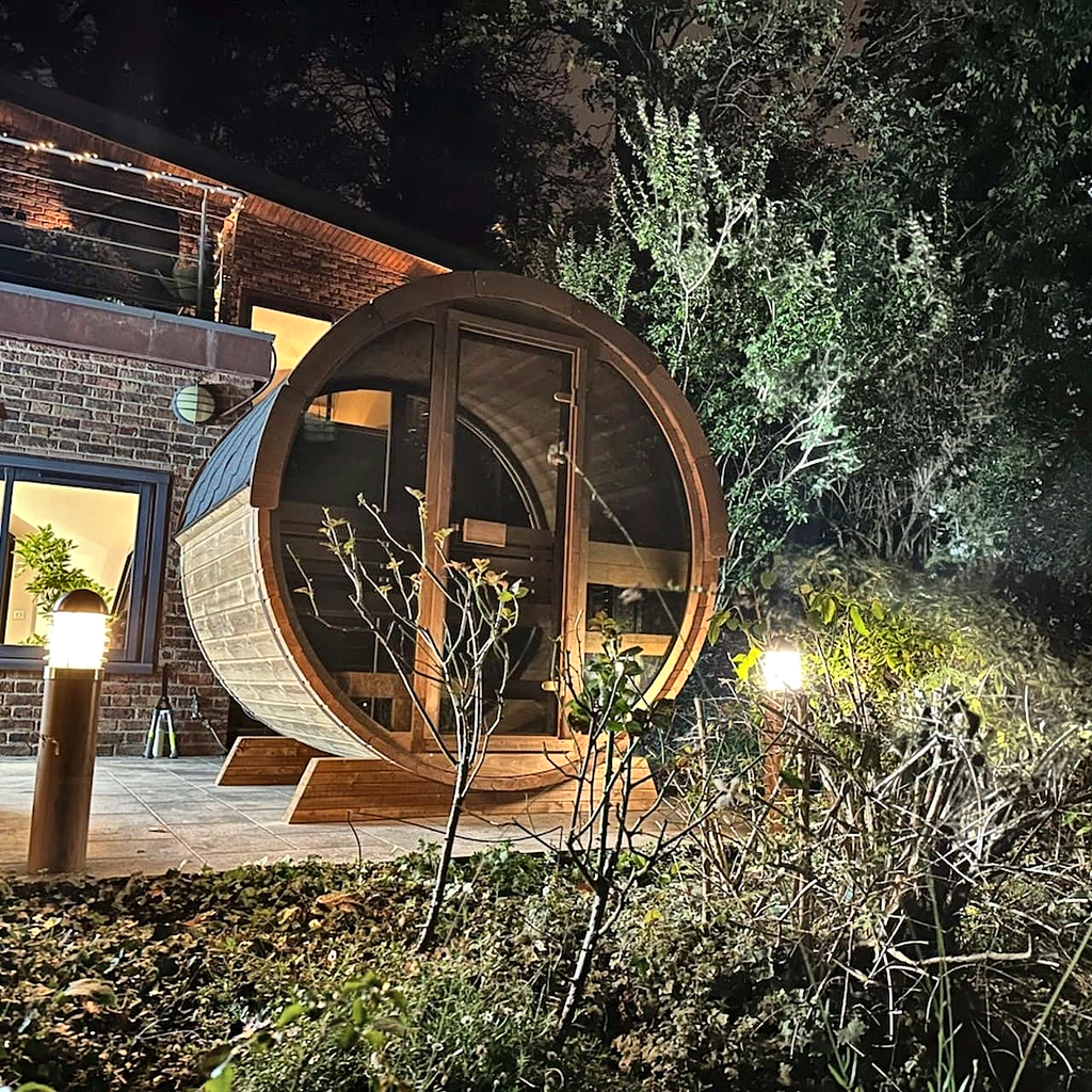 2–3 Person Thermowood Barrel Sauna with Custom Heating Options