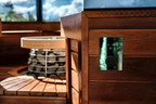 7 Person Panoramic Outdoor Sauna with Changing Room