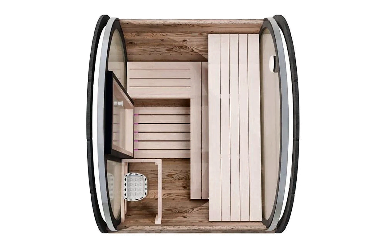 2–3 Person Thermowood Barrel Sauna with Custom Heating Options