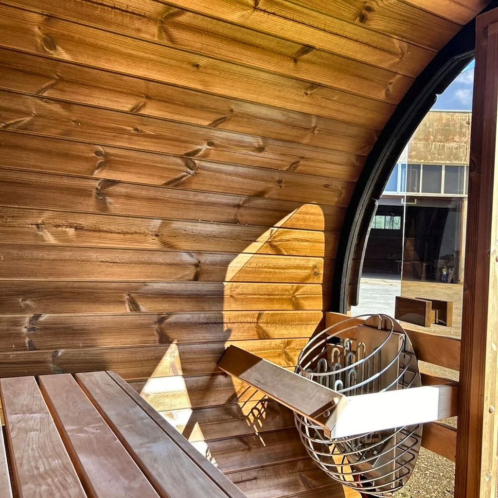 2–3 Person Thermowood Barrel Sauna with Custom Heating Options