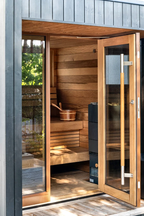 4 Person Outdoor Sauna with Covered Terrace