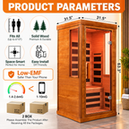 1-Person Far Infrared Home Sauna – Indoor Dry Wood Sauna with Low EMF Carbon Heaters
