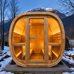VIRPOL RL-S407 2–4 Person Outdoor Cube Sauna – Solid Hemlock Wood Sauna with 6KW Electric Heater