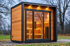 Custom 6-Person Outdoor Cube Sauna – Modern Canadian Hemlock Wood Sauna Room