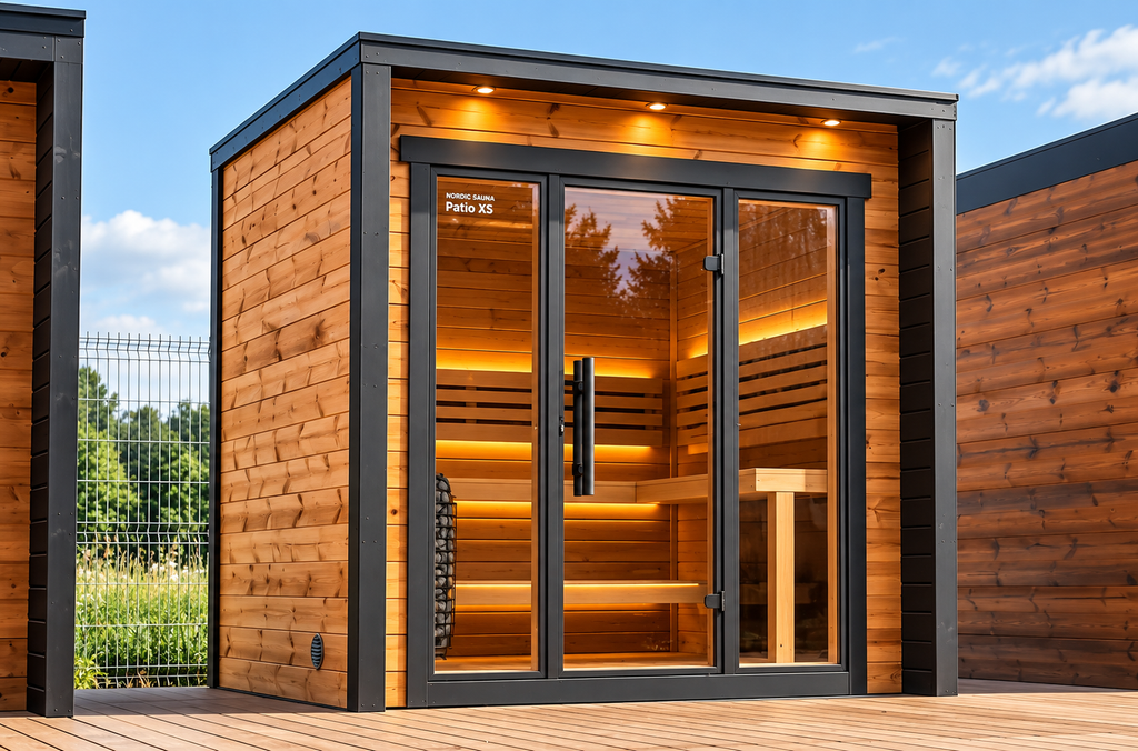 Custom 6-Person Outdoor Cube Sauna – Modern Canadian Hemlock Wood Sauna Room